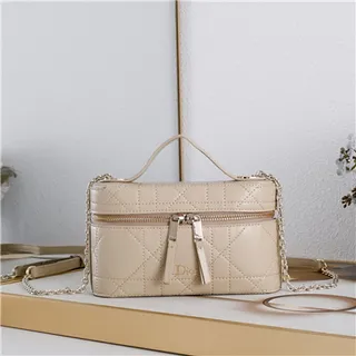 Dior Beige Black Structured Rectangular Monogram Canvas Handbag 10