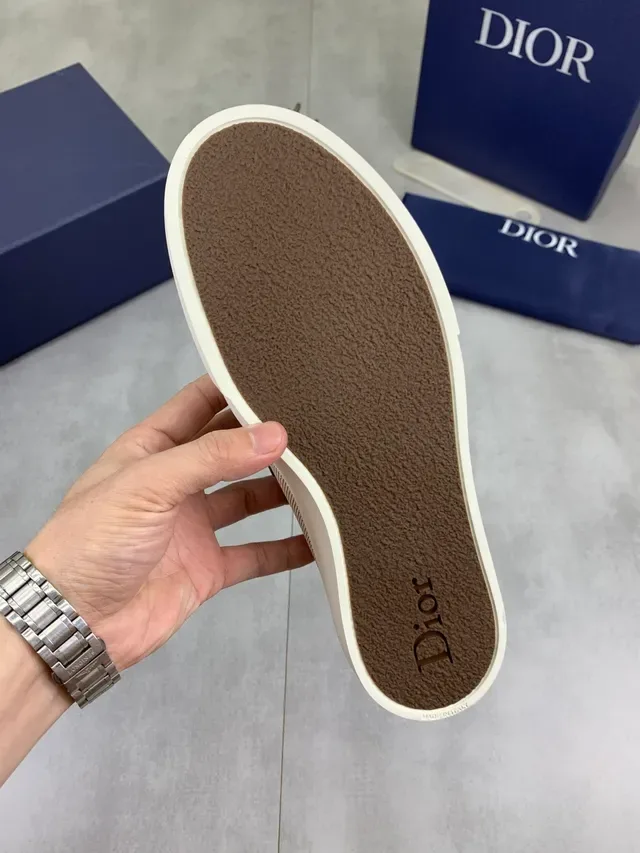 Dior Beige Green Woven Textile Upper Leather Penny Strap Loafer 3