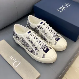 Dior Beige Navy Canvas Upper Toile De Jouy Print Lifestyle Sneakers