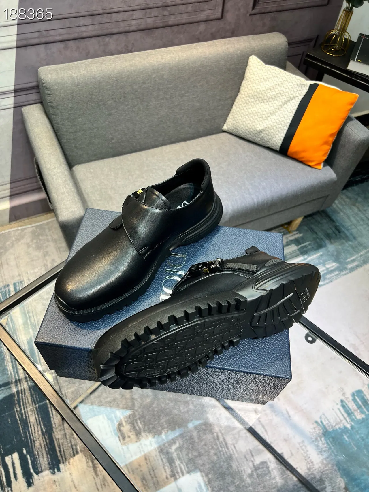 Dior Black Buckle-Strap Chunky Lug Sole Loafer 8