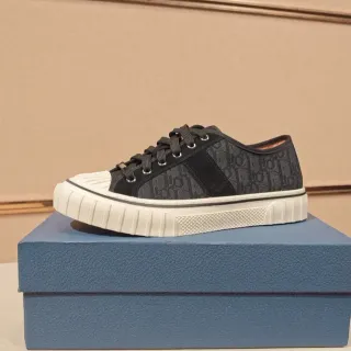 Dior Black White Monogrammed Canvas Suede Accent Lifestyle Sneakers