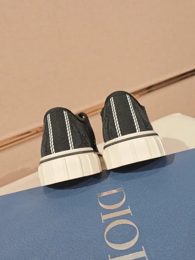 Dior Black White Monogrammed Canvas Suede Accent Lifestyle Sneakers 4