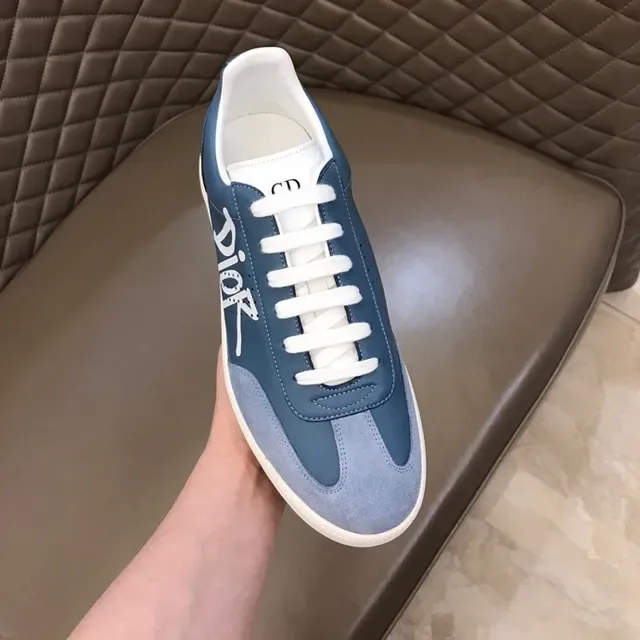 Dior Blue White Low-Top Mixed-Material Lifestyle Sneakers 5