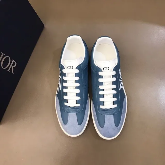 Dior Blue White Low-Top Mixed-Material Lifestyle Sneakers 8
