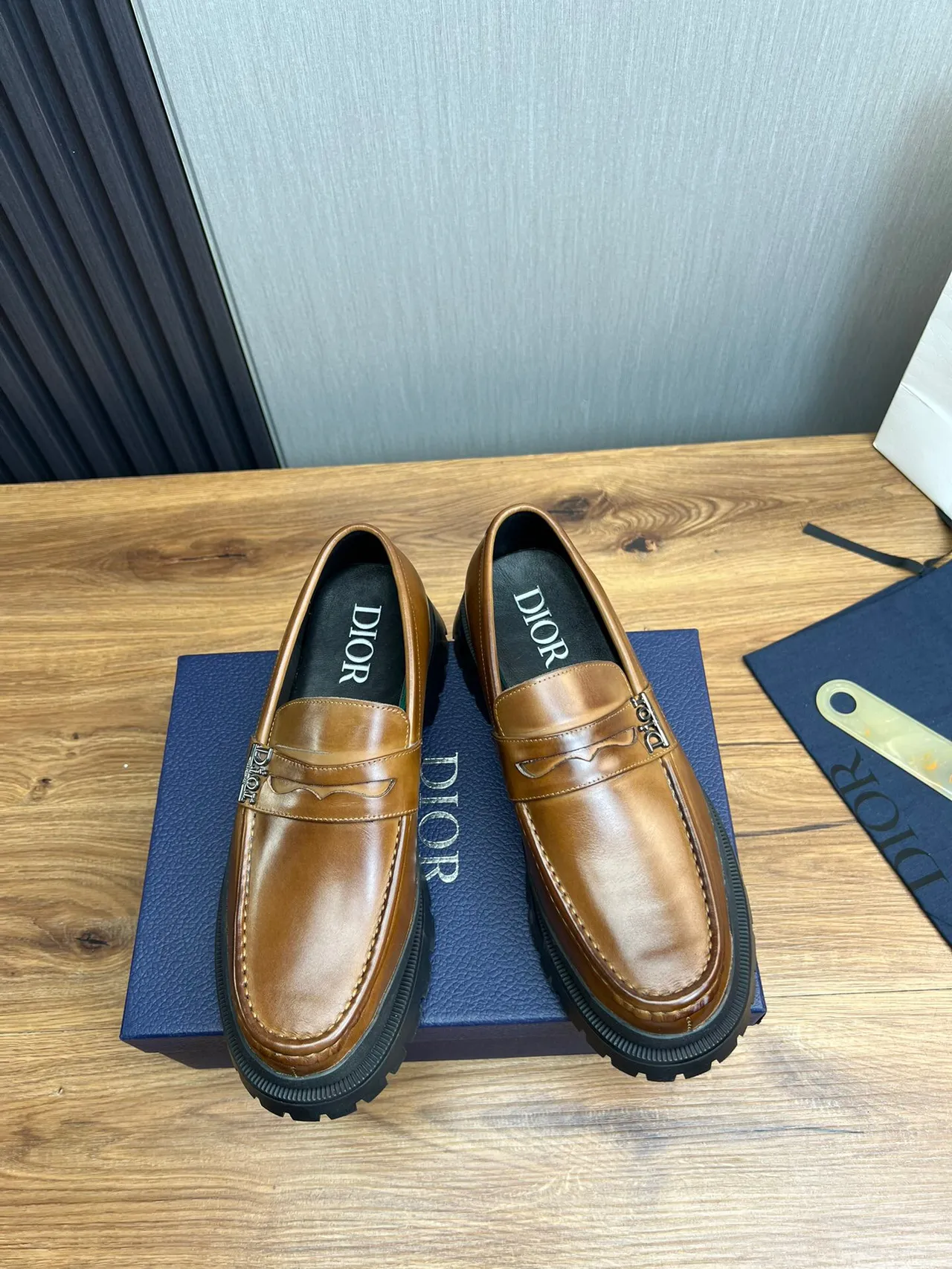 Dior Brown Black Penny Chunky Lug Sole Loafer 2