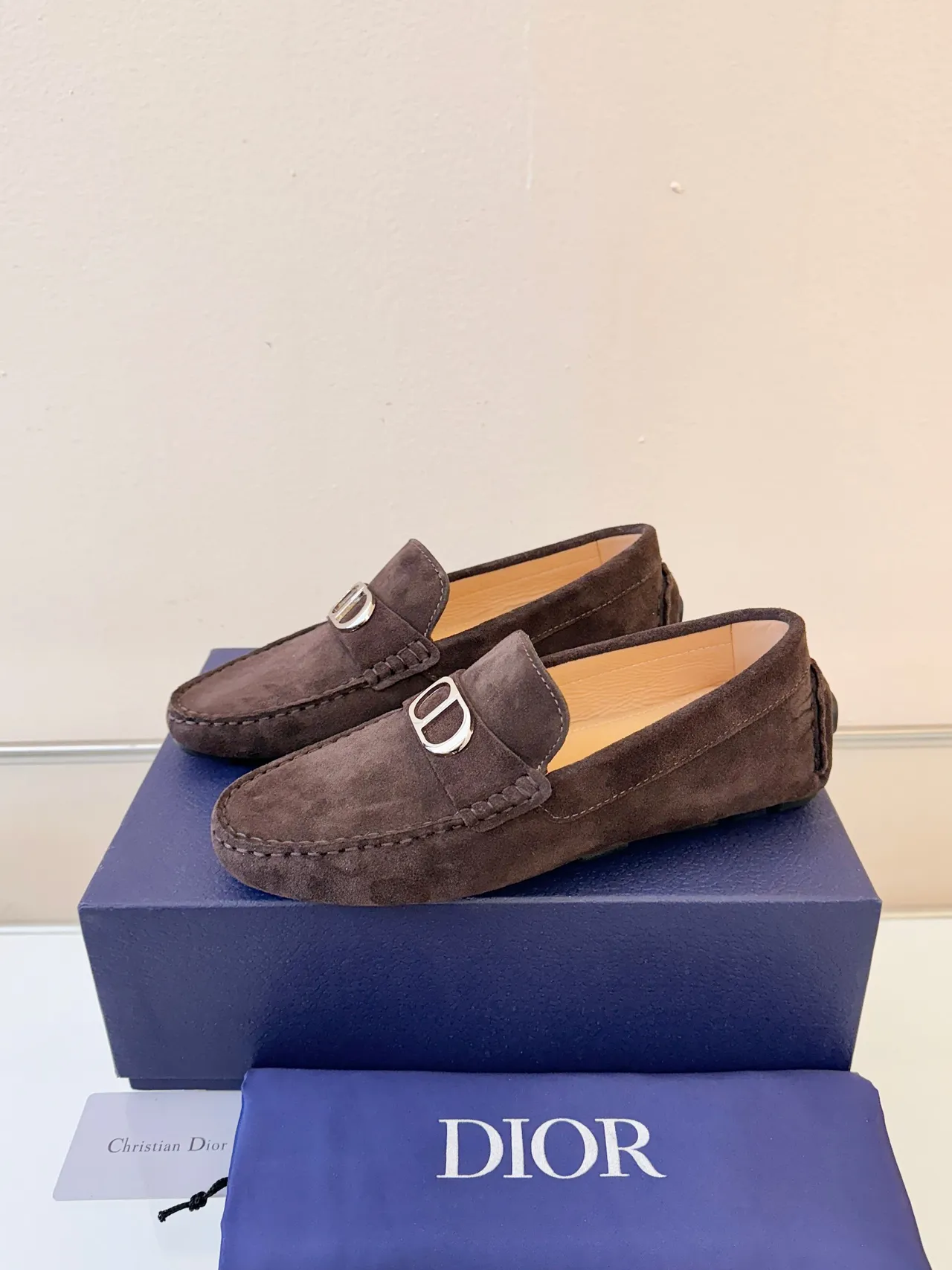 Dior Brown Gold Suede Upper Horsebit Buckle Loafer 2