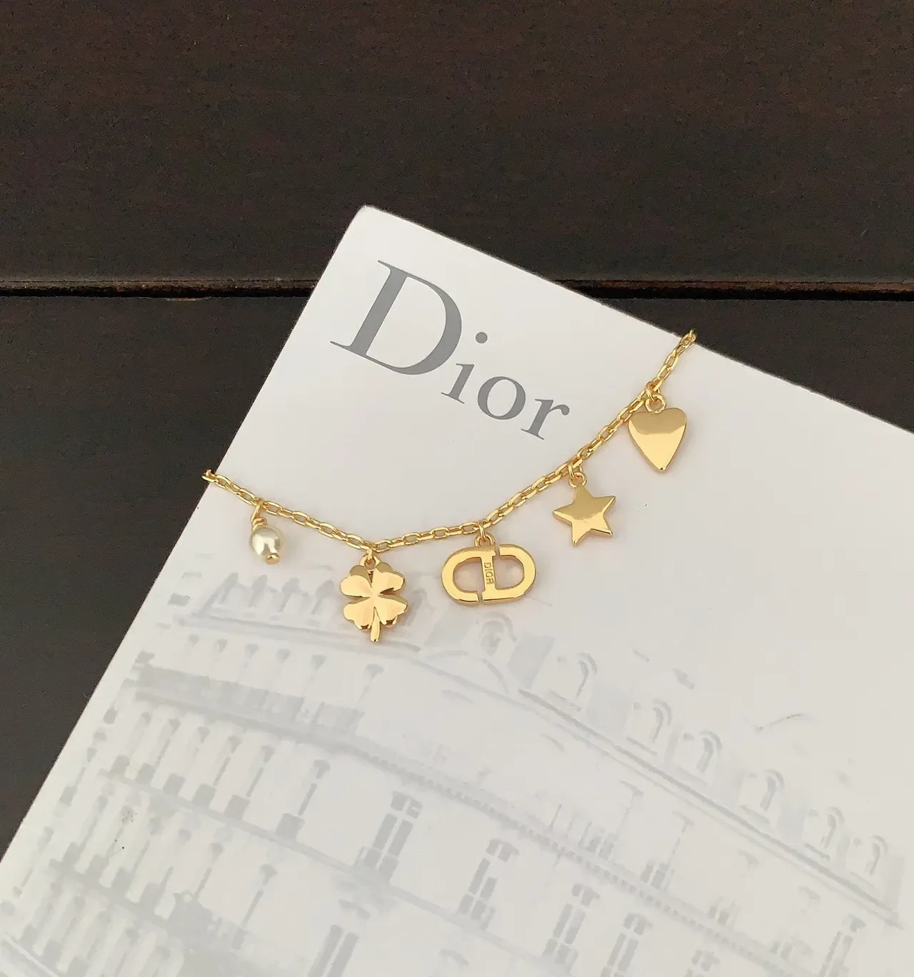 Dior Charms 金白链多魅力吊坠手链 2