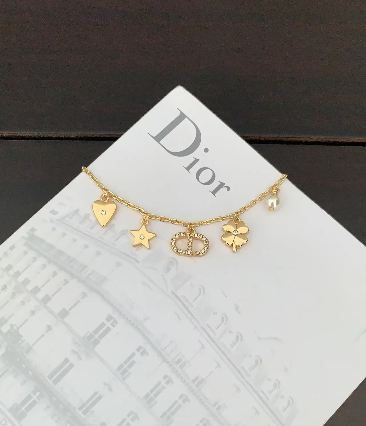 Dior Charms 金白链多魅力吊坠手链 3