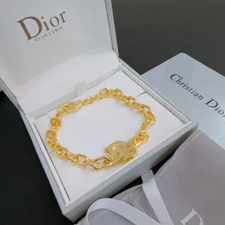 Bracelet Dior Diorama doré chaîne chunky curb-link avec fermoir logo en D