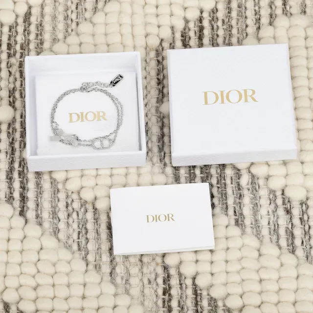Dior Double-Chain Bow and CD Logo Charm Bracelet 6