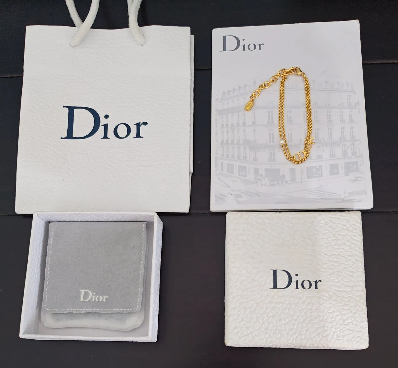 Dior Double-Chain Pearl and CD Logo Bracelet 2