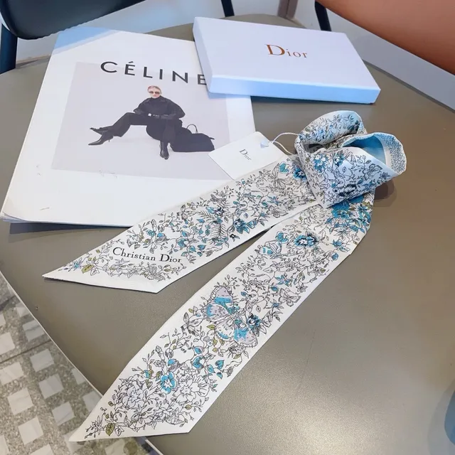 Dior Floral Botanical Print Silk Scarf 4