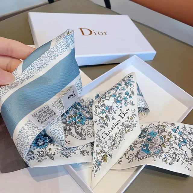 Dior Floral Botanical Print Silk Scarf 5