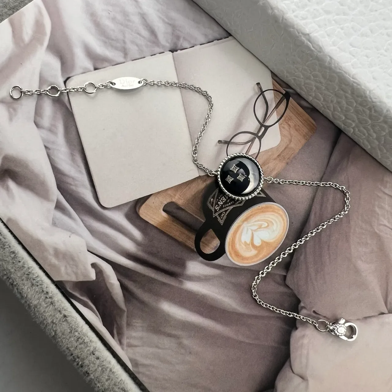 Dior Gold Silver Chain-Link Sunburst Charm Bracelet 5