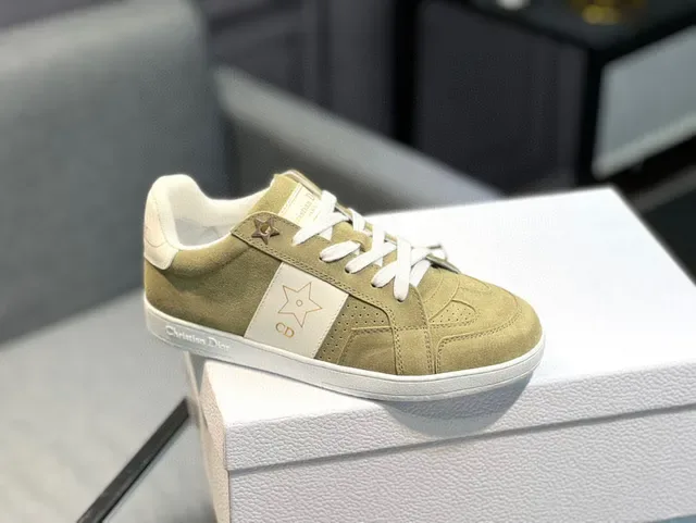 Dior Verde Branco Camurça Superior Detalhe Motivo Estrela Lifestyle Sneakers 9