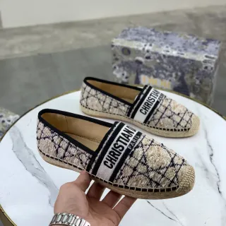 Dior J'Adior एस्काड्रिल भूरा काला जैकार्ड लूफर