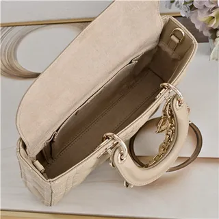 حقيبة توت Dior Lady Dior بورجوندي مقصوصة كاناج مقبض علوي 3