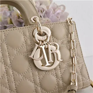 حقيبة توت Dior Lady Dior بورجوندي مقصوصة كاناج مقبض علوي 7