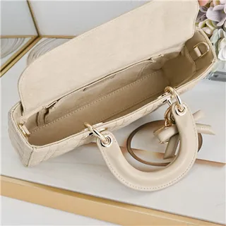 Dior Lady Dior Sac Tote Rose Pâle Matelassé 3