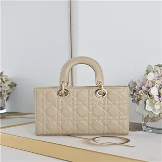 Dior Lady Dior Sac Tote Rose Pâle Matelassé 7