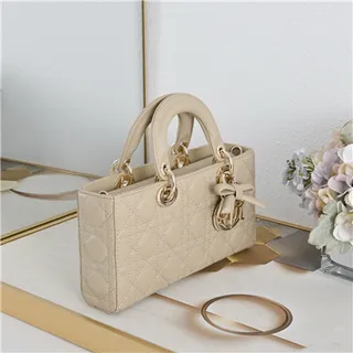 Dior Lady Dior Sac Tote Rose Pâle Matelassé 8