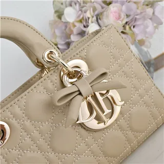 Dior Lady Dior Sac Tote Rose Pâle Matelassé 9