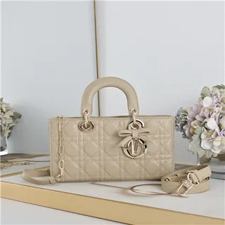 Dior Lady Dior Sac Tote Rose Pâle Matelassé 10