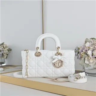 Dior Lady Dior Sac Tote Rose Pâle Matelassé 19