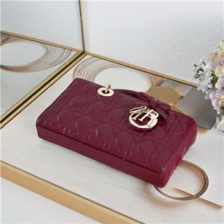 Dior Lady Dior Sac Tote Rose Pâle Matelassé 23