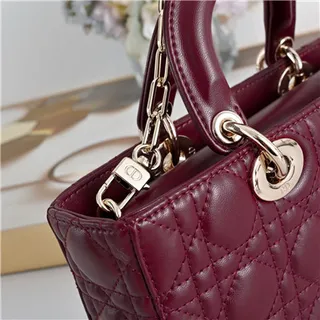 Dior Lady Dior Sac Tote Rose Pâle Matelassé 24