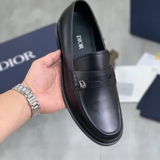 Dior Loafer Black Leather Penny Strap Loafer