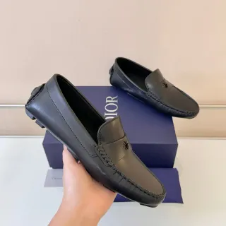 Dior Loafer Black Leather Spider Emblem Penny Loafer
