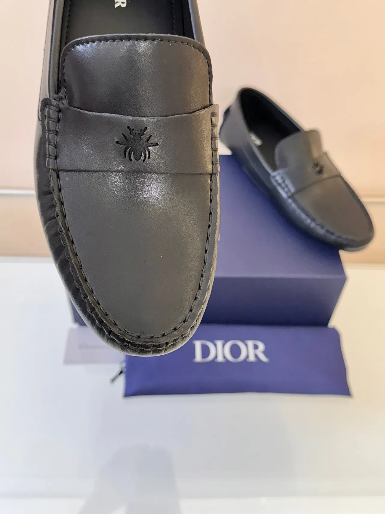 Dior Loafer Black Leather Spider Emblem Penny Loafer 3