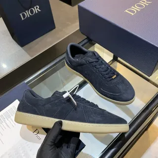 Dior Navy Beige Suede Sneakers Lifestyle Construction Panélée Supérieure