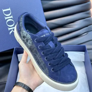 Dior Navy Beige جلد المخدر أعلى لوحة جانبية مطبوعة سنيكرز أسلوب حياة
