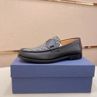 Dior Oblique Loafer Black and Beige Monogram Canvas Loafers