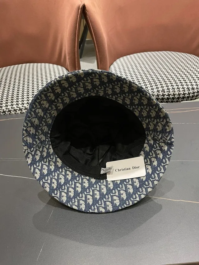 Dior Oblique Monogram Navy and Cream Bucket Hat 2
