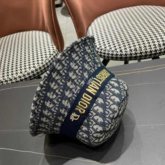 Dior Oblique Monogram Navy and Cream Bucket Hat 3