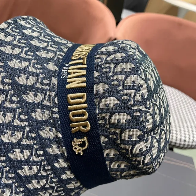 Dior Oblique Monogram Navy and Cream Bucket Hat 4
