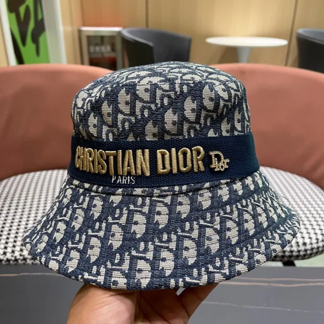 Dior Oblique Monogram Navy and Cream Bucket Hat 5