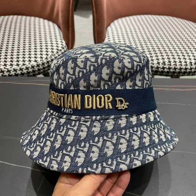 Dior Oblique Monogram Navy and Cream Bucket Hat 6