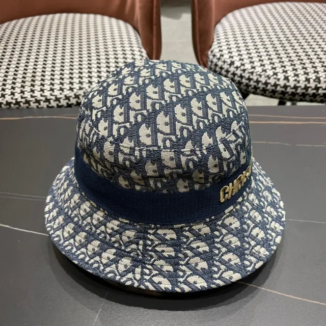 Dior Oblique Monogram Navy and Cream Bucket Hat 8