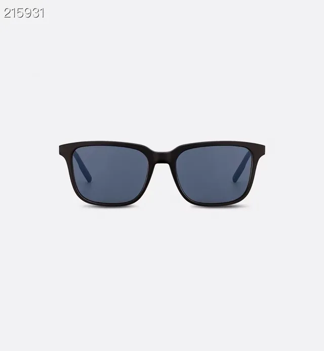 Dior Oblique Rectangular Transparent Frame Blue Gray Mirrored Sunglasses 4