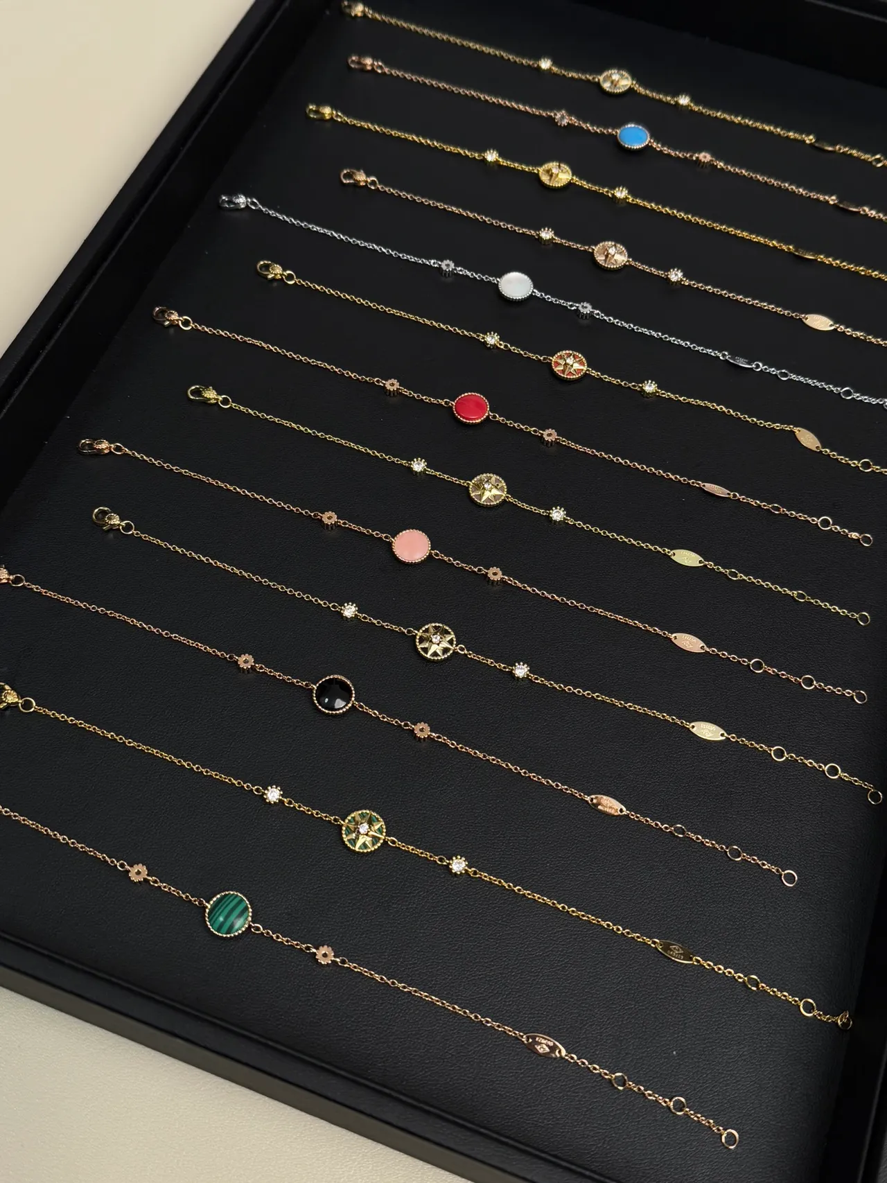 Dior Rose des Vents Gold-Tone Enamel and Crystal Bracelets 3