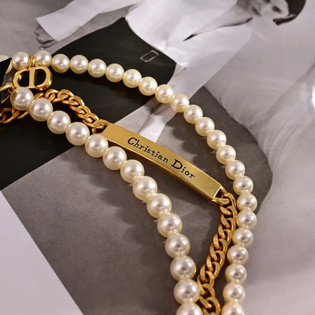 Dior White Gold Multi-Strand Pearl-and-Chain Necklace 3