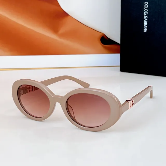 Dolce & Gabbana NS1 Lunettes de Soleil Ovales Brillantes Noires 3