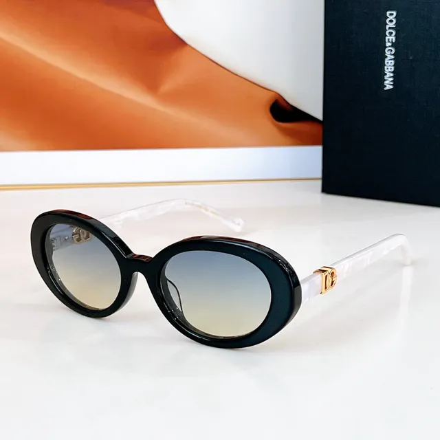 Dolce & Gabbana NS1 Lunettes de Soleil Ovales Brillantes Noires 6