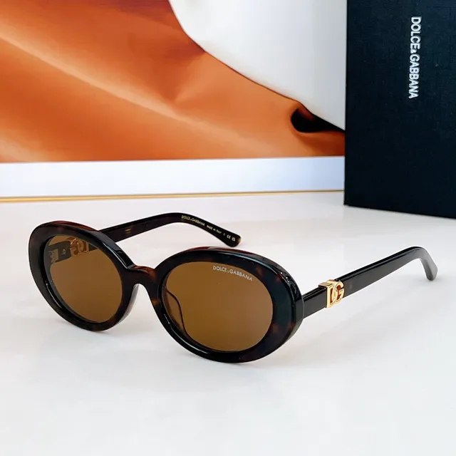 Dolce & Gabbana NS1 Lunettes de Soleil Ovales Brillantes Noires 7