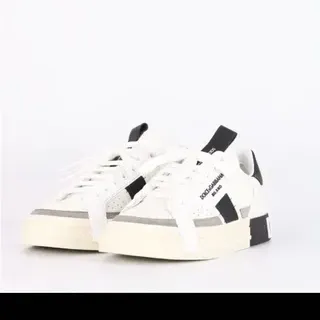 Dolce & Gabbana NS1 أبيض أسود رمادي أحذية رياضية أسلوب حياة