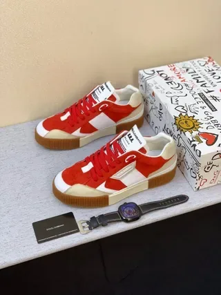Dolce & Gabbana Portofino Red White Beige Baskets Lifestyle 4